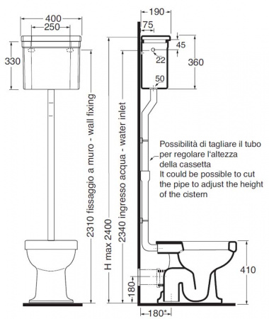 Унитаз напольный с высоким бачком Azzurra Giunone GIU100/P bi бронза фото