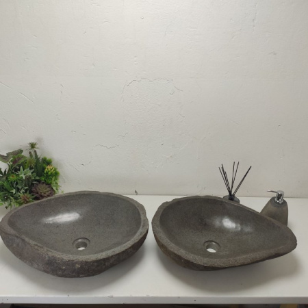 Раковина из речного камня ПАРА!!! RS01730 (55*42*15) фото