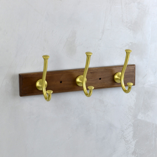 Планка с тремя крючками Bronze de Luxe Forest 10708G матовое золото фото