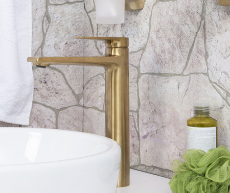 Высокий смеситель для раковины WasserKRAFT Aisch 5503H матовое золото фото