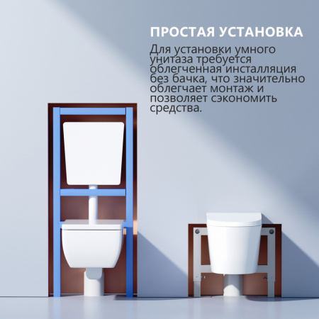 Электронный унитаз-биде импульсный Abber Bequem AC1120S с инсталляцией AC0101P2 фото