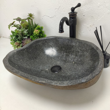 Накладная раковина из речного камня RS01468 (51*43*16) C2 фото