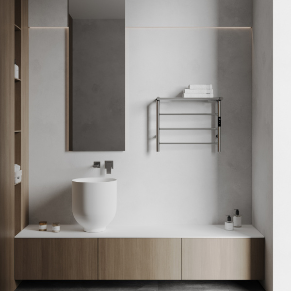 Электрический полотенцесушитель с полочкой Abber Standard AH4614 хром фото