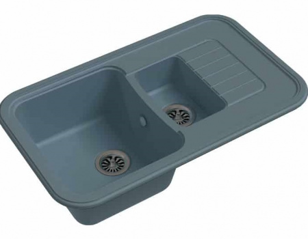 Мойка кухонная Ewigstein Antik A- 60KF серый металлик фото