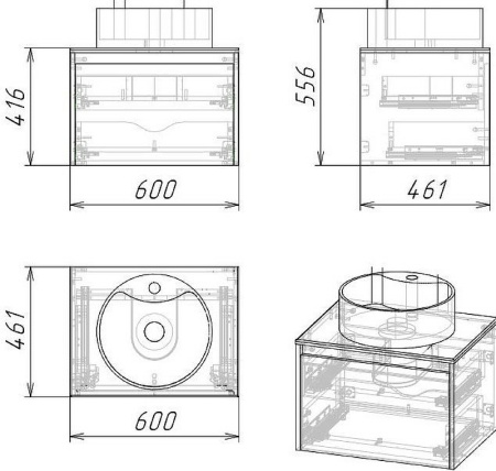 Тумба под накладную раковину Grossman Смарт 106009 фото