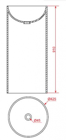 Раковина напольная Montebianco Migliore Pisa 11235 матовая фото