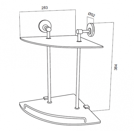 Двойная стеклянная полка Am.Pm Bliss A5537864 фото