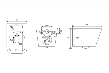 Подвесной унитаз безободковый Abber Rechteck AC1201MBE светло-бежевый фото