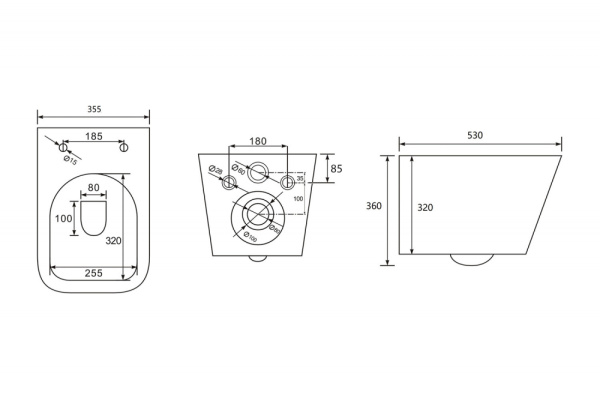 Подвесной унитаз безободковый Abber Rechteck AC1201MBE светло-бежевый фото