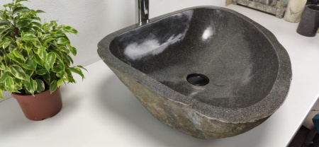 Накладная раковина из речного камня RS0820 (53*45*15) фото