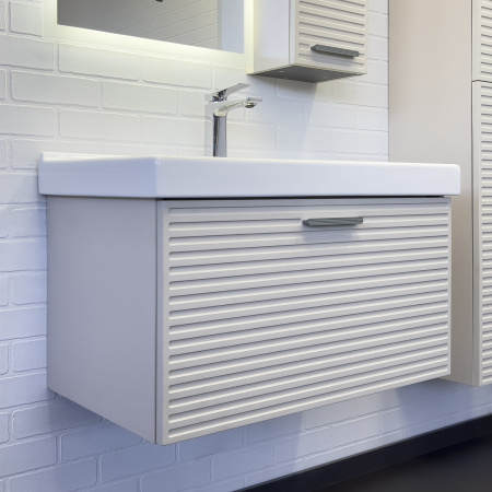 Тумба с раковиной Comfortу Касабланка 80 00-00001042CF серый шелк фото