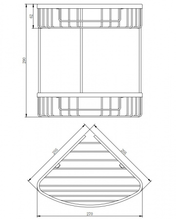 Полка-корзина Omnires Uni UN3509CR хром фото