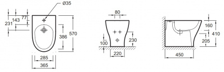 Биде напольное Jacob Delafon Odeon Up E4798-00 фото