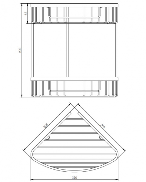 Полка-корзина Omnires Uni UN3509CR хром фото