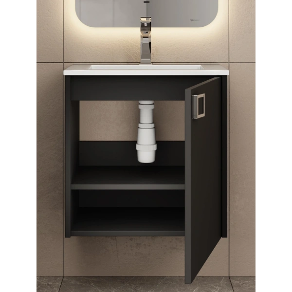 Тумба под раковину Uperwood Aurora TAurora50bm черная матовая фото