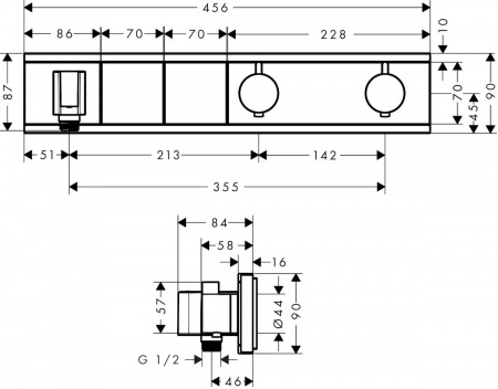 Термостат Hansgrohe RainSelect на 2 потребителея 15355400 фото