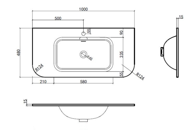 Раковина Vincea Alto 100 VCB-4A100MW белая матовая фото
