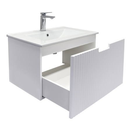 Тумба с раковиной Comfortу Муром-70П 00-00022457CF белая матовая фото