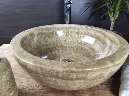 Накладная раковина из оникса Indo Bowl Sunset Medium BO-00012 фото