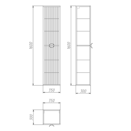 Шкаф пенал Grossman Атрио-35 303509 фото