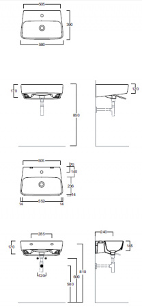 Подвесная раковина Simas Degrade DE14bi*1 58 см фото