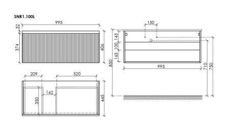 Тумба под раковину Sancos Snob R 1.0 SNR1.0100LW Bianco фото