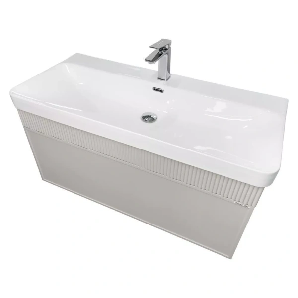 Тумба-умывальник Comforty Мадрид 100M серый шёлк с раковиной Comforty CF19595BX-100 фото