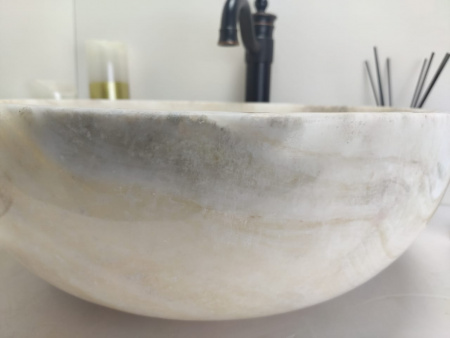 Накладная раковина из оникса Indo Bowl Yellow Medium TinLip BO-00511 фото