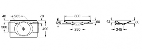 Подвесная раковина Roca Kalahari 327878000 80 см фото