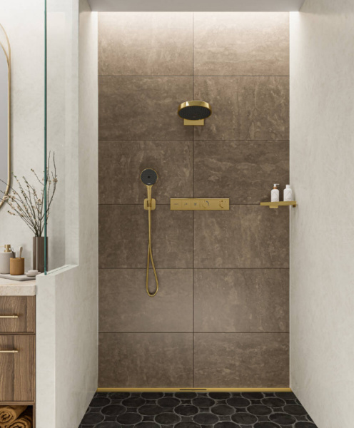 Душевая лейка Hansgrohe Rainfinity 130 3jet 26864990 полированное золото фото