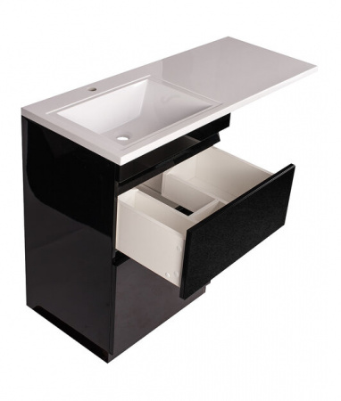Тумба под раковину Style Line Даймонд 120 glass, Люкс черная, PLUS фото