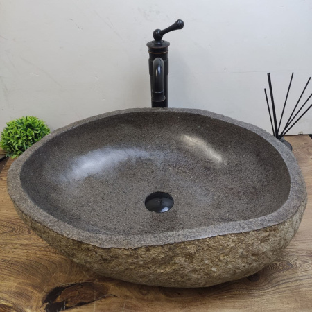 Накладная раковина из речного камня RS01180 (58*46*15) c11 фото