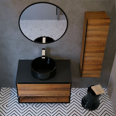 Зеркало подвесное Jorno Steal Ste.02.77/B 77 см фото