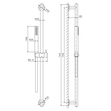 Душевой гарнитур Newform X-STEEL 316 69656X.50.050 нержавеющая сталь фото