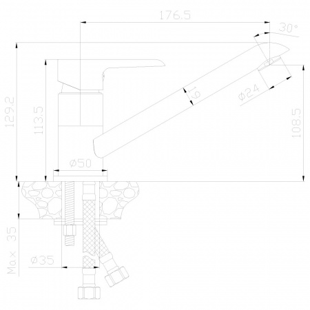 Смеситель для кухни Rossinka W W35-21 фото