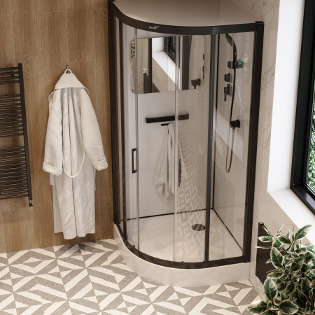 Душевая кабина Cerutti SPA Viva VIVA101B 100x100 черная фото