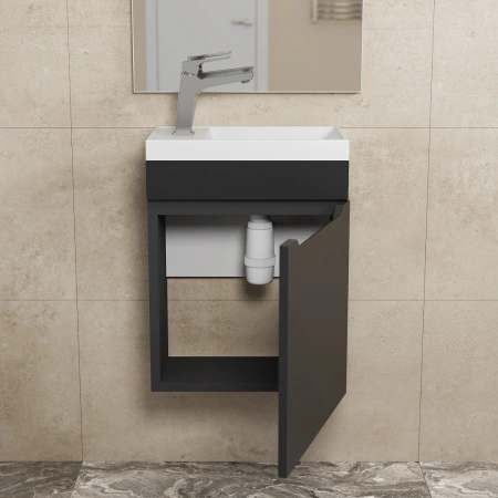 Тумба под раковину Uperwood Tanos 40 TTanos40B черная матовая фото