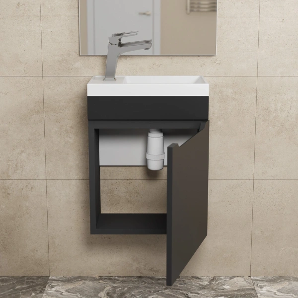 Тумба под раковину Uperwood Tanos 40 TTanos40B черная матовая фото