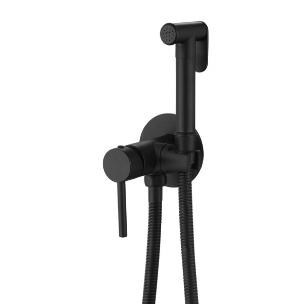 Гигиенический душ со смесителем Abber Wasser Kreis AF8125B черный матовый фото