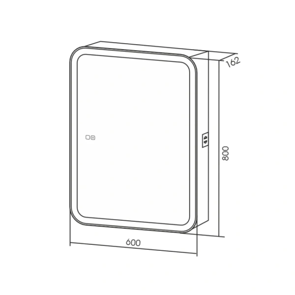Зеркальный шкаф с подсветкой и подогревом Aquame AQM9202 60x80 фото