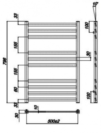 Водяной полотенцесушитель Ravak Degree X04000083681 50x80 фото