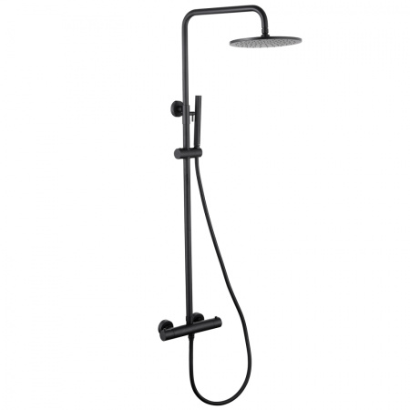 Душевая система с термостатом Abber Wasser Kreis AF8160B черная матовая фото