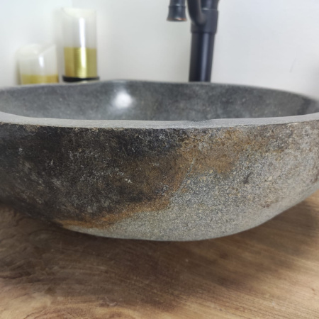 Накладная раковина из речного камня RS0585 (47*46*15) фото