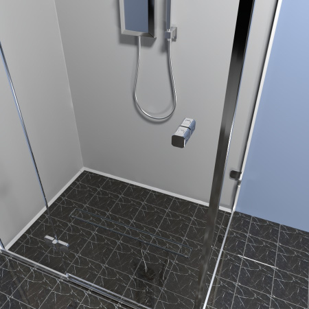 Душевой лоток Timo Drain Protect 90 DP20900-PG20900 с двусторонней панелью PG20 под плитку, сатин фото