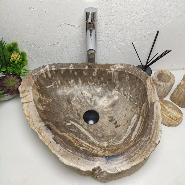 Накладная раковина из окаменелого дерева Fossil Basin OD-01297 (54*46*15) фото