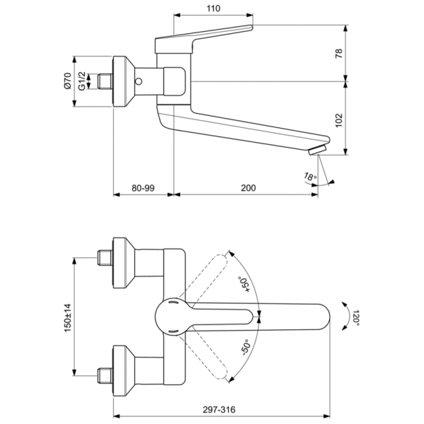 Смеситель для раковины Ideal Standard CERAPLUS 2.0 BC112AA фото