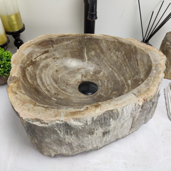 Накладная раковина из окаменелого дерева Fossil Basin OD-00433 (47*38*15) фото