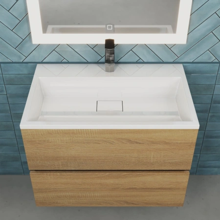 Тумба под раковину Uperwood Barsa 70 2930205157 черная/дуб сонома фото