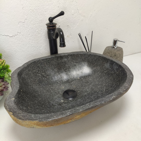 Накладная раковина из речного камня RS01468 (51*43*16) C2 фото