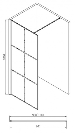 Душевая перегородка Abber Immer Offen AG62100B 100 см фото